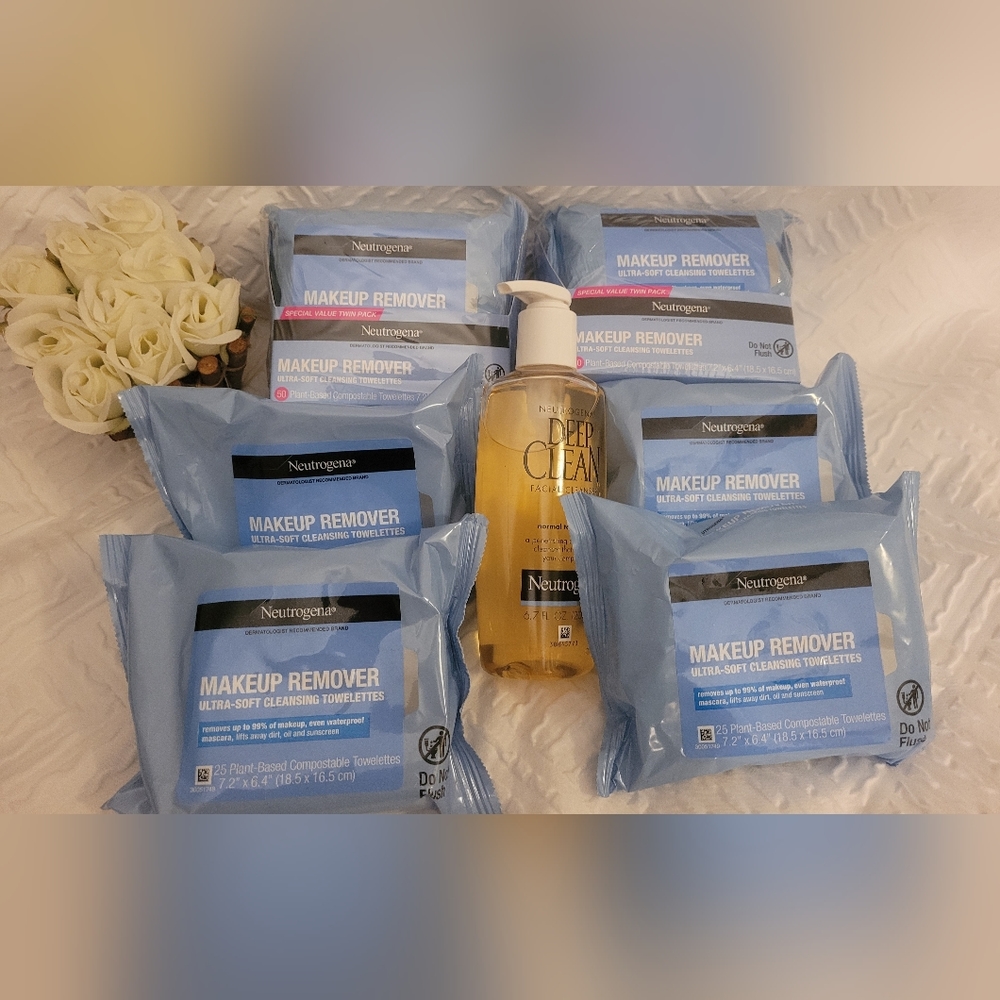 🆕️Neutrogena Makeup Remover Wipes and Face Cleansing Towelettes set